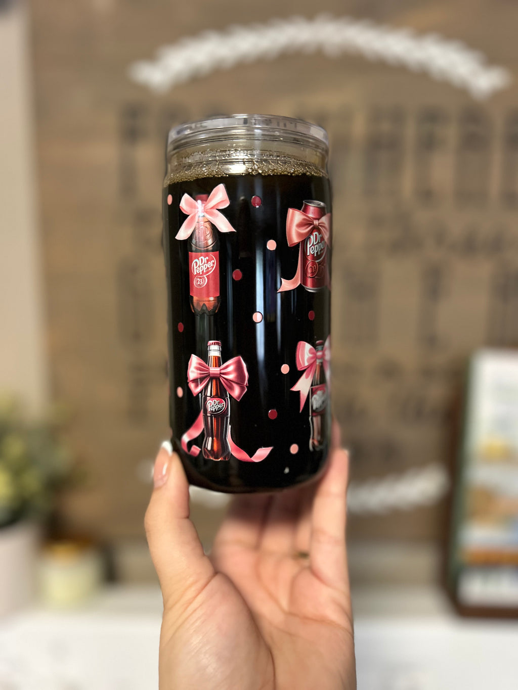 16oz- Dr. P w/ Bows Soda Fizz Tumbler