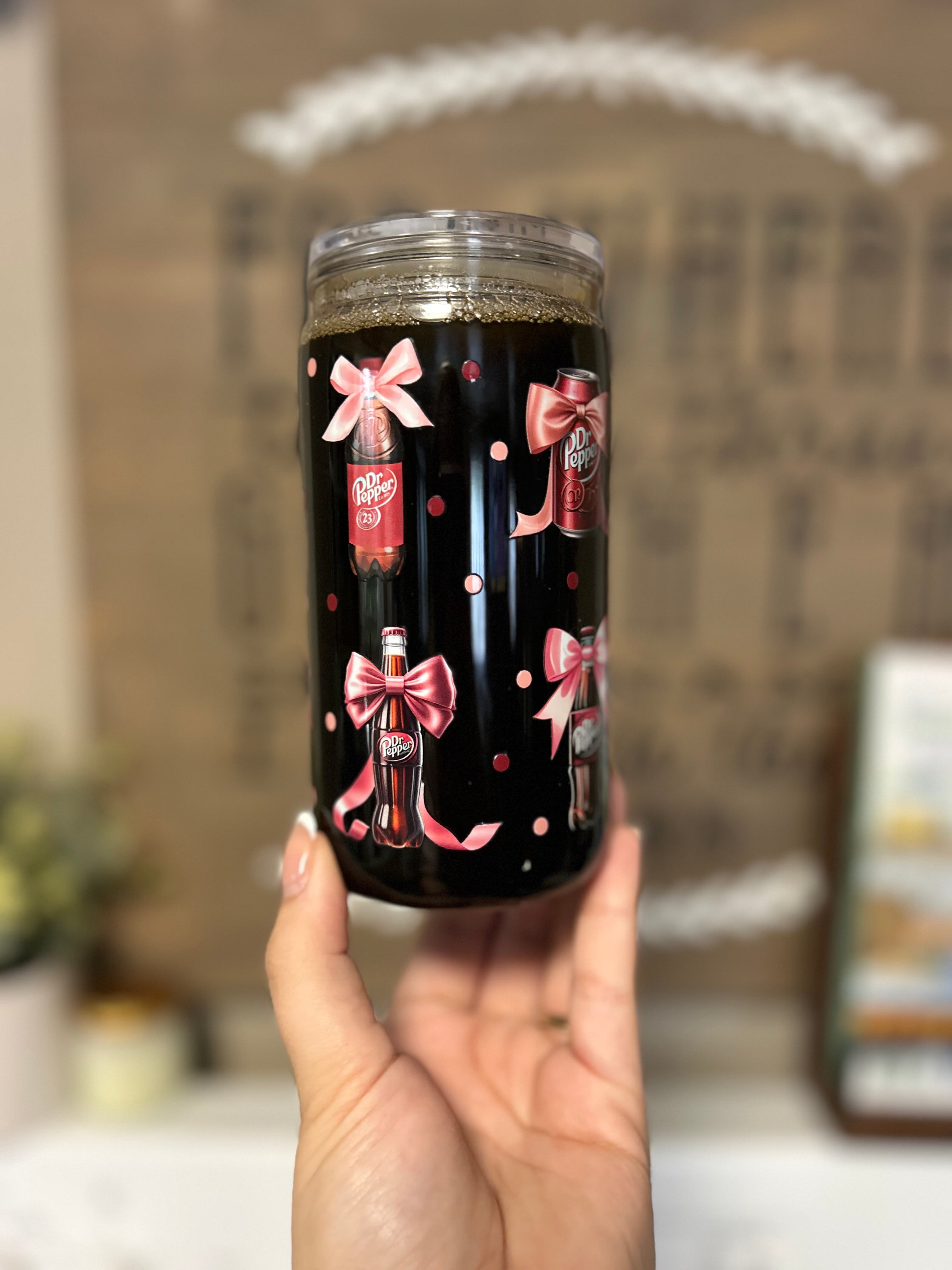 16oz- Dr. P w/ Bows Soda Fizz Tumbler