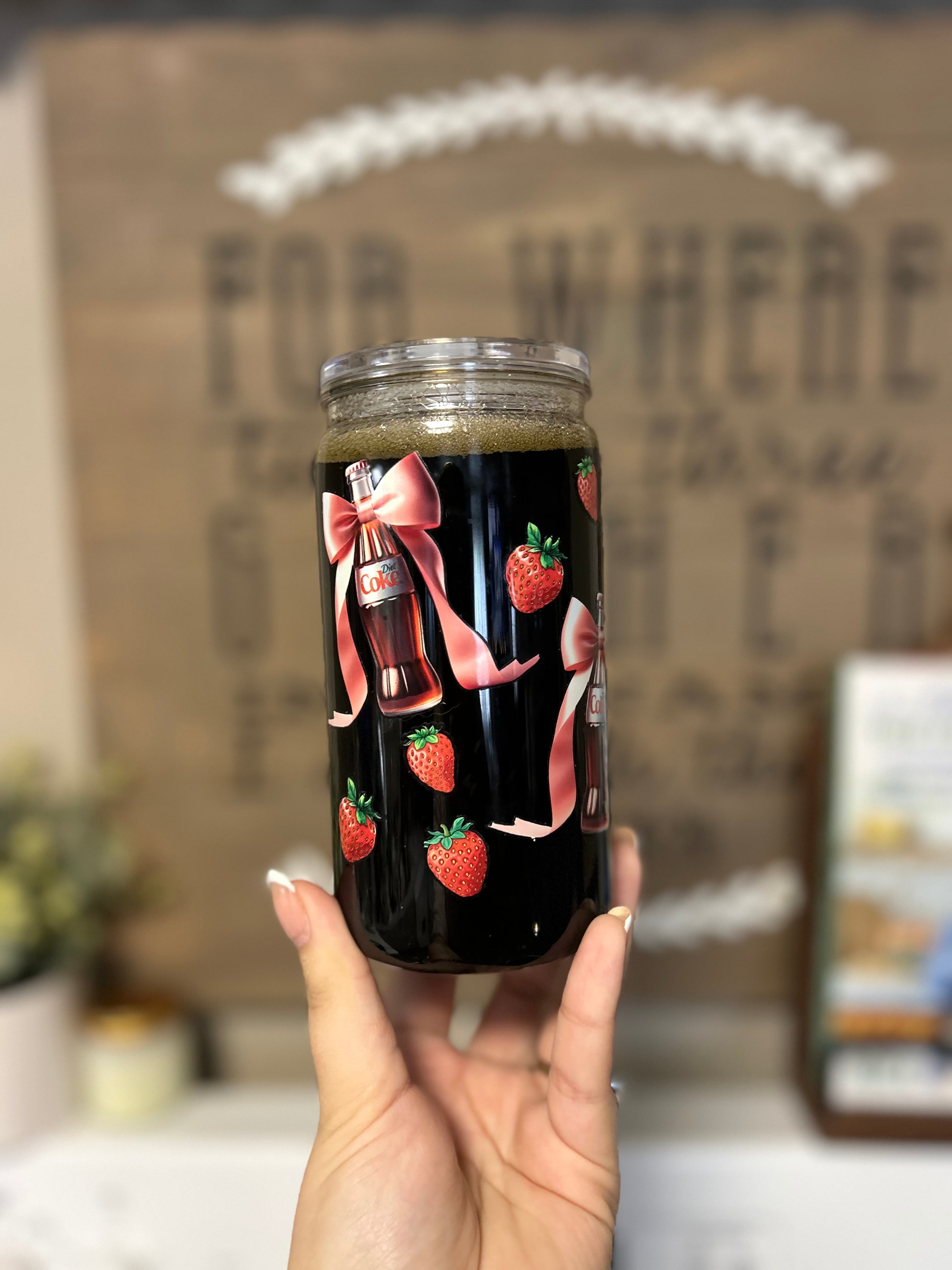 16oz- Diet Coke w/ Strawberries Soda Fizz Tumbler