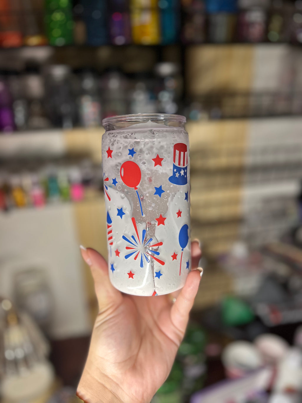 16oz- American Lava w/ Flags and Star Sprinkles