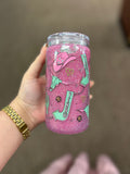 16oz- Mint Green and Pink Cowgirl Tumbler