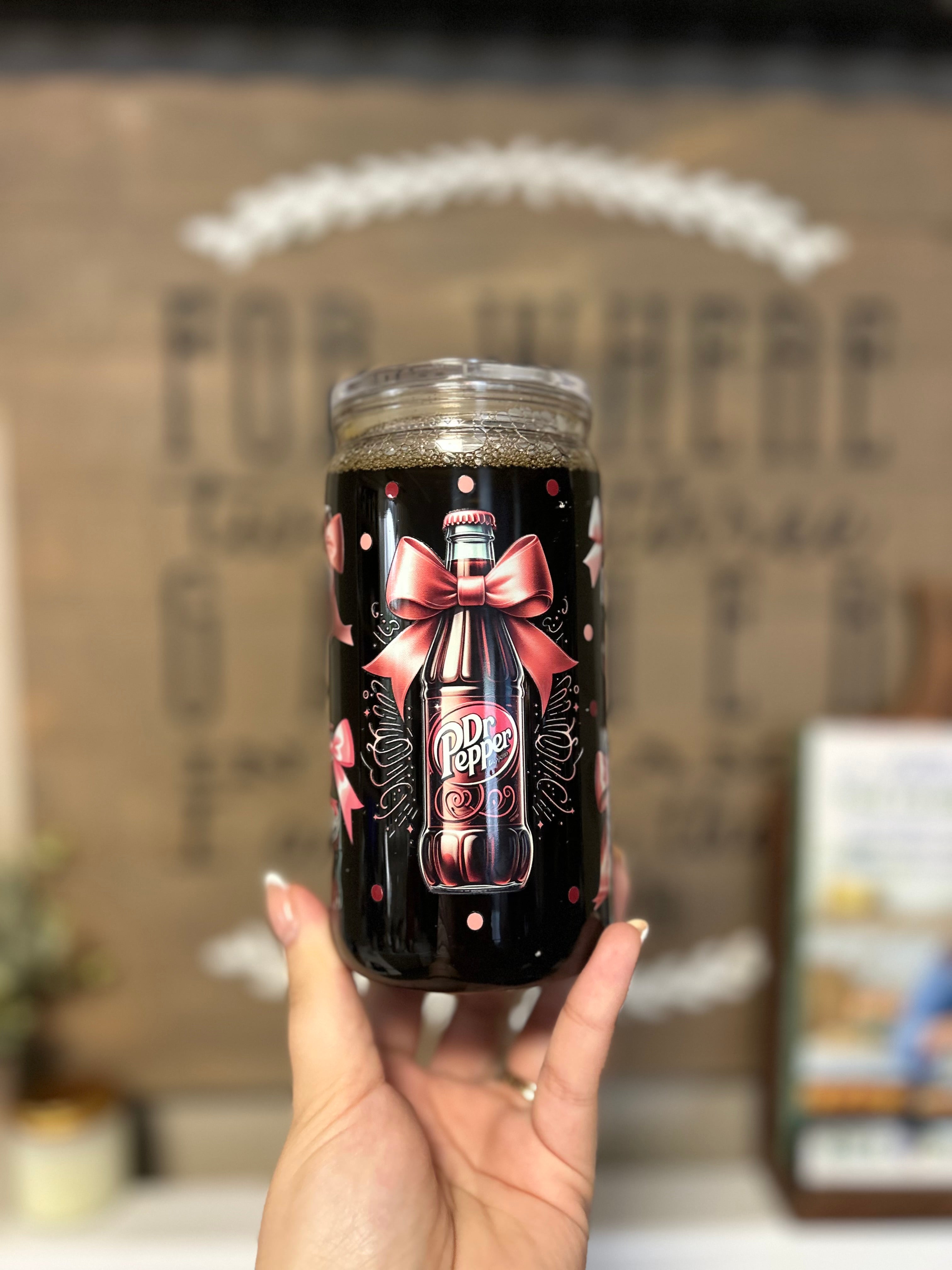 16oz- Dr. P w/ Bows Soda Fizz Tumbler