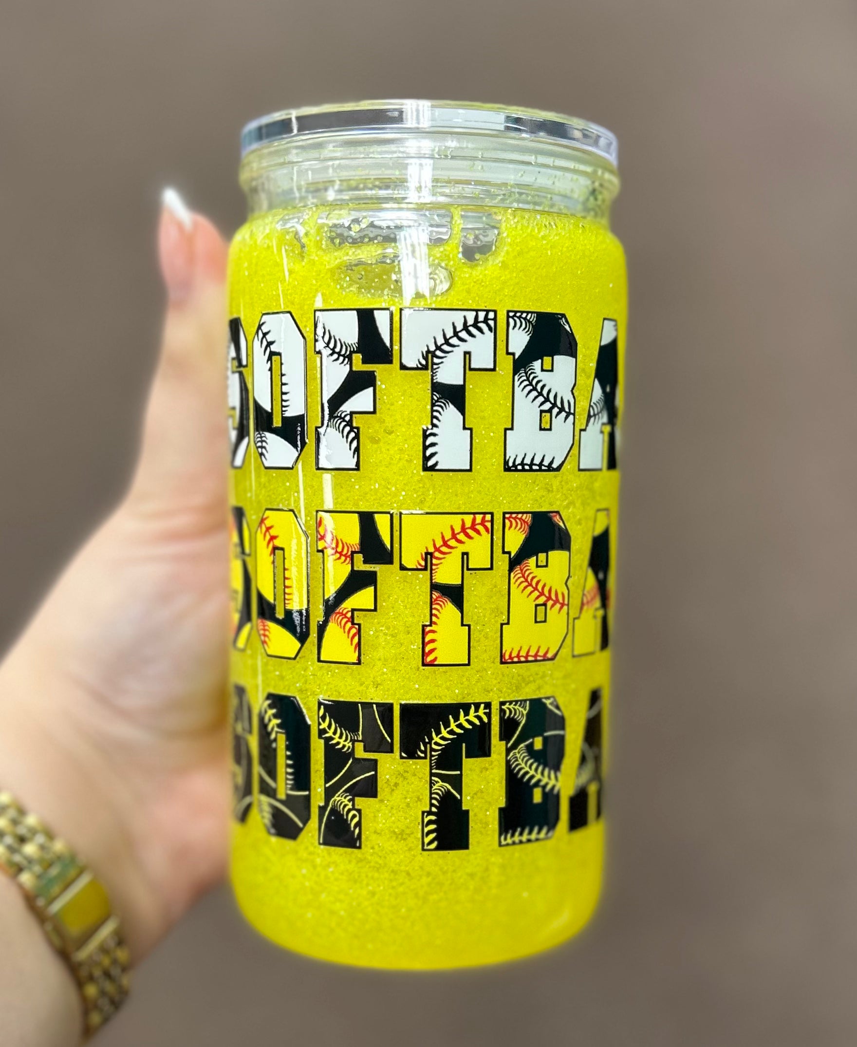 16oz- Softball Tumbler